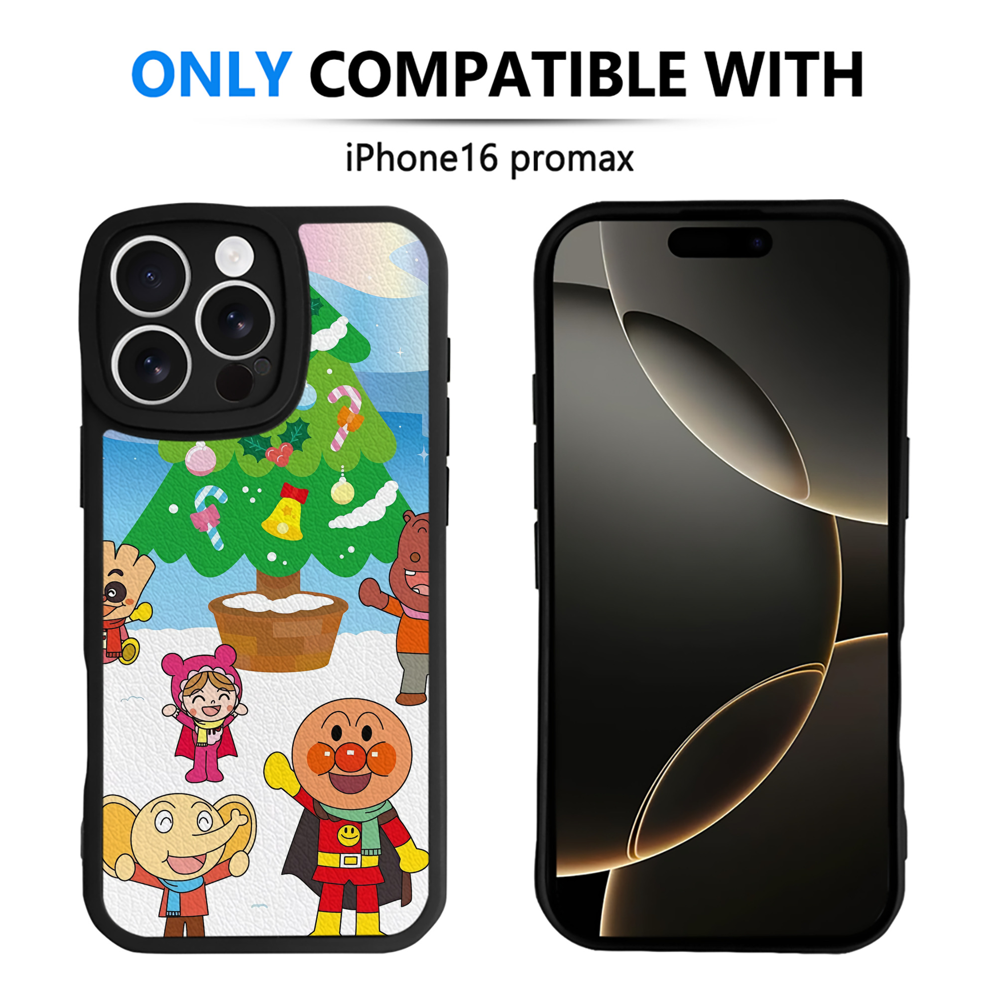 （画像用） アンパンマン Anpanman 【iPhone 16シリーズ対応】シリコンスマホケース（レザー調） 材質：シリコン